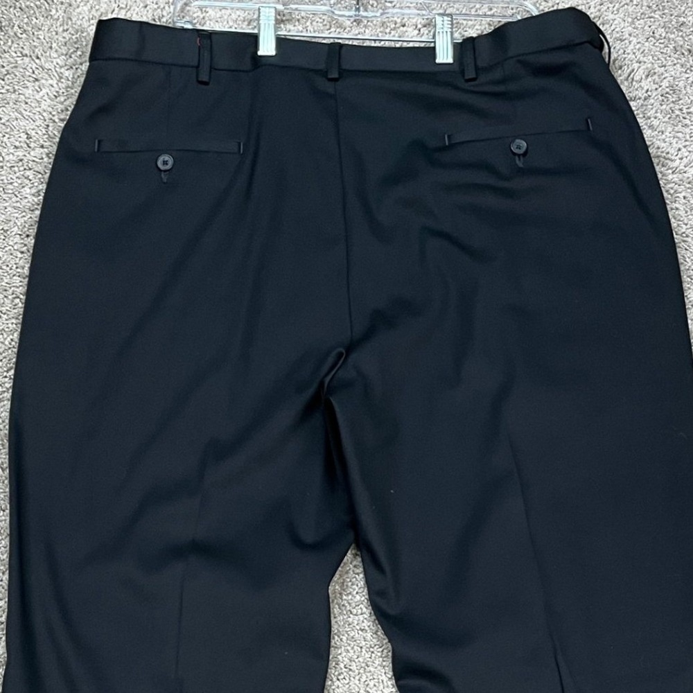 Haggar Premium No Iron Khaki Pants Men 38x34 Black Stretch Waistband Classic Fit - Picture 6 of 15